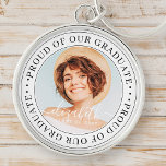 Llavero Orgulloso de nuestra Foto de Graduación Moderna 20<br><div class="desc">Este diseño simple y clásico está compuesto por tipografía de la síspera y agrega una foto personalizado.</div>