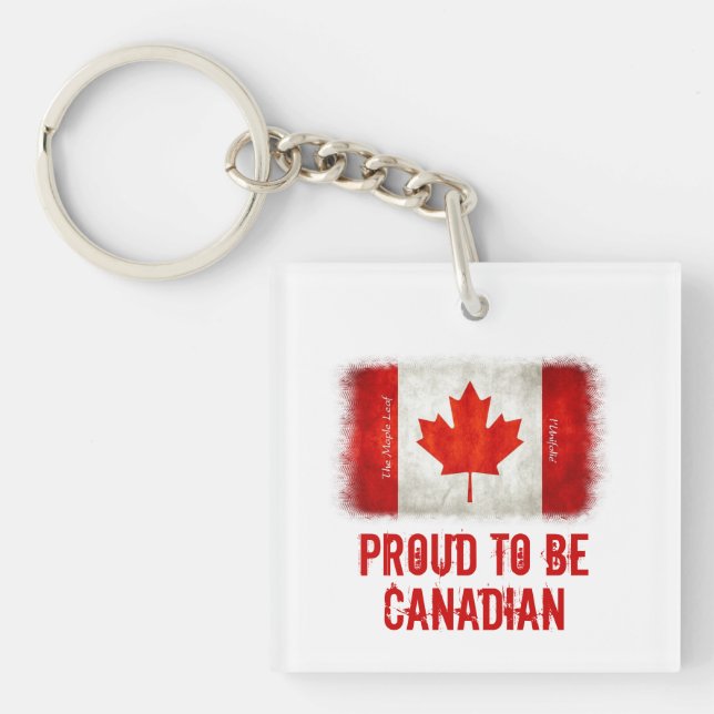 Llavero Orgulloso de ser la bandera canadiense (Frente)