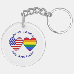 Llavero Orgulloso de ser un estadounidense gay