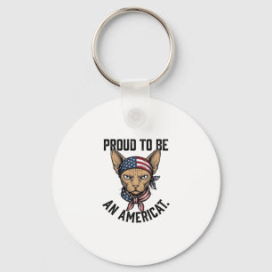 Llavero Orgulloso De Ser Una Camiseta De Gato Patriota Ame