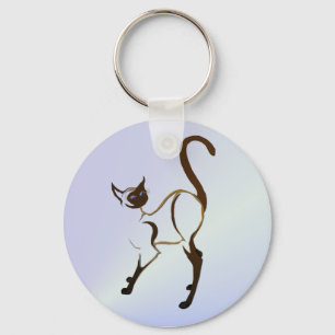 Llavero orgulloso del gato siamés