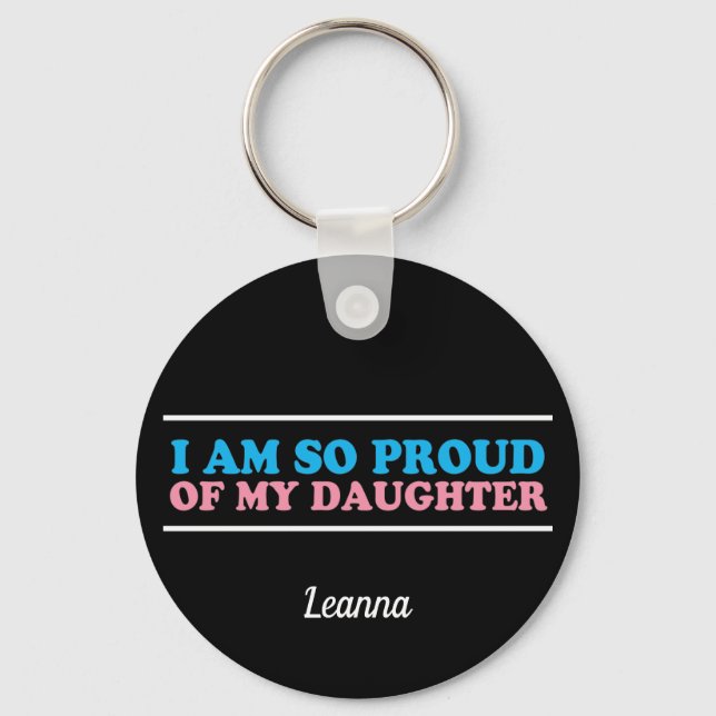Llavero Orgulloso del monograma de mi hija transgénero Mam (Anverso)