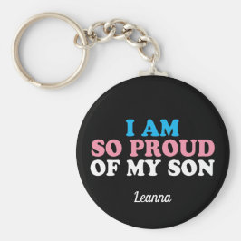 Llavero Orgulloso del monograma de mi hijo transexual mamá