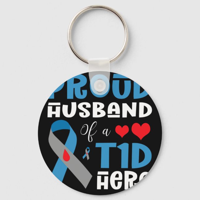 Llavero Orgulloso Esposo De Un Héroe De La T1D Con Diabete (Anverso)