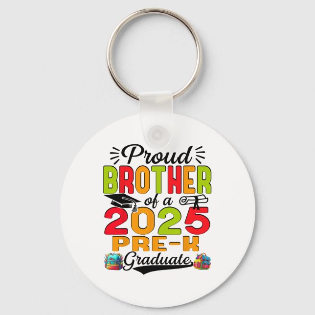 Llavero Orgulloso Hermano del Día del Padre de Graduados P (Anverso)