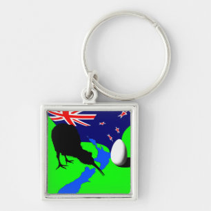 Llavero Orgulloso Kiwi, Nueva Zelanda - Dibujo
