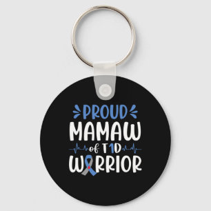 Llavero Orgulloso Mamaw De Guerrero De T1d Sensibilización