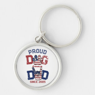 Llavero Orgulloso Mascota estadounidense perro papá ama la