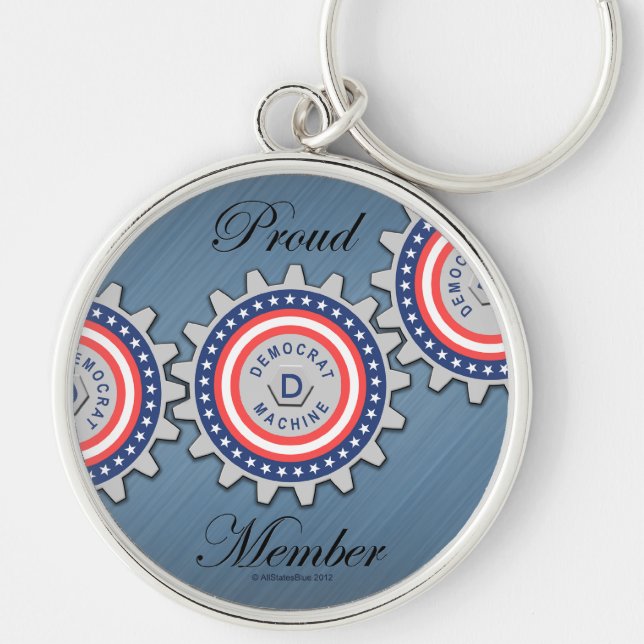 Llavero Orgulloso miembro de la máquina demócrata (Frente)