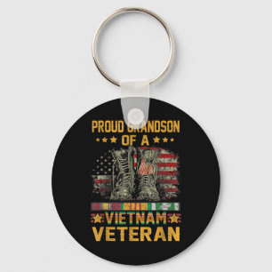 Llavero Orgulloso Nieto De Una Veterana Bandera De Vietnam
