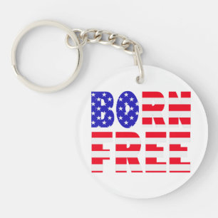 Llavero Orgulloso norteamericano nacido libre libertad ama