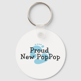 Llavero Orgulloso nuevo bebé niño huellas de PopPop