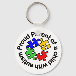 Llavero Orgulloso padre hijo con autismo Keychain