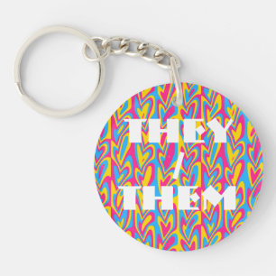 Llavero Orgulloso Pansexual Groovy Trippy Squiggly Quirky 