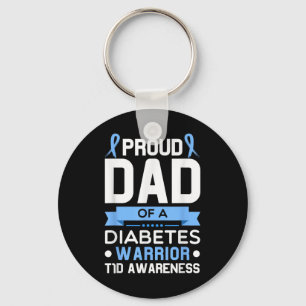 Llavero Orgulloso Papá De Un Guerrero De La Diabetes Tipo 