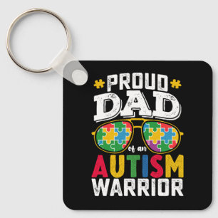 Llavero Orgulloso Papá De Una Familia Guerrera Del Autismo