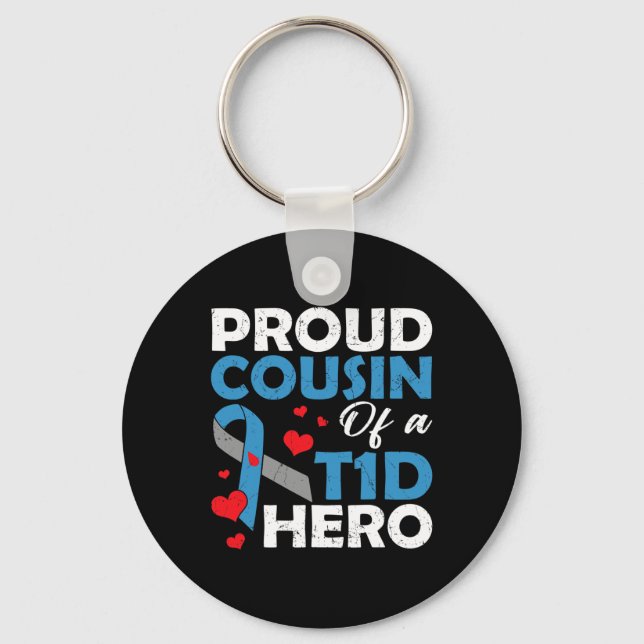 Llavero Orgulloso Primo De Un Guerrero De La Diabetes De T (Anverso)