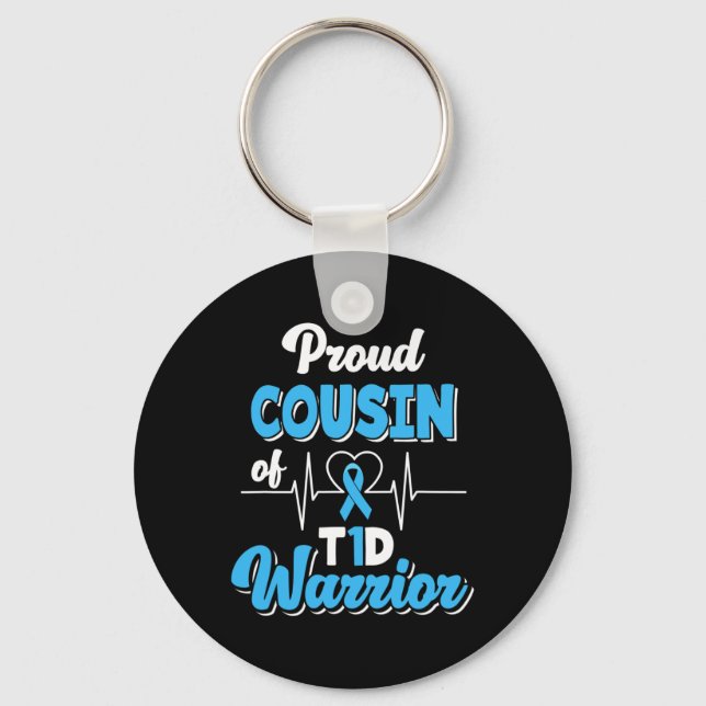 Llavero Orgulloso Primo De Un Guerrero Del T1d Diabetes Di (Anverso)