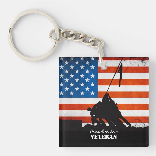 Llavero Orgulloso ser un veterano (Frente)