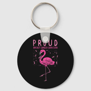 Llavero Orgulloso sobreviviente Flamingo Cáncer de Mama Ro