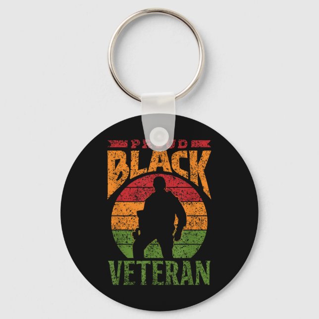 Llavero Orgulloso soldado negro veterano militar afroameri (Anverso)
