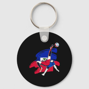 Llavero Orgullosos fanáticos del fútbol de Haití Jersey Or