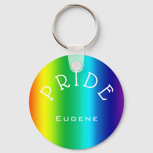 Llavero Orgullosos multicolores arcoiris personalizados (Anverso)