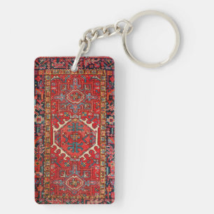 Llavero Oriental Persa Turco Patrón, Alfombra, Rojo