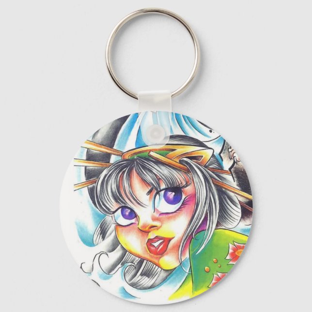 Llavero oriental women tattoo (Anverso)