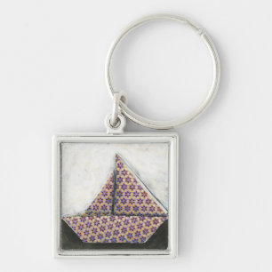 Llavero Origami Sailboat en papel de diseño estrella