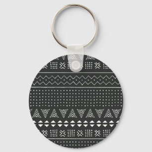 Llavero Origen étnico tribal: patrón blanco negro.