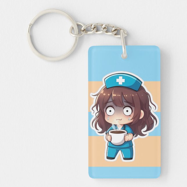 Llavero Original Chibi Nurse 2.0 - Agotamiento Total (Frente)