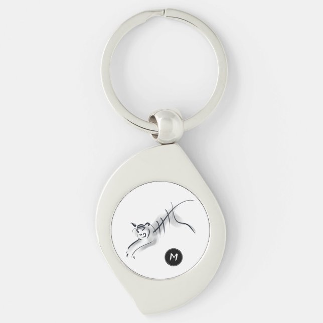 Llavero Original Dibujo del nombre del año del tigre chino (Anverso)