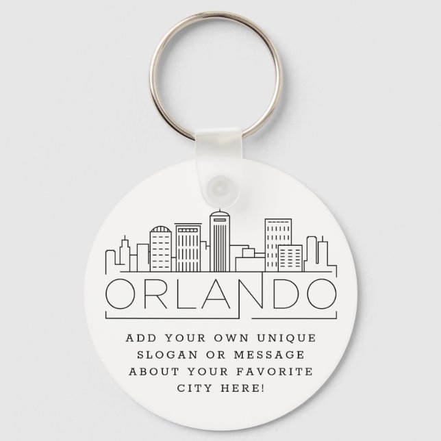 Llavero Orlando, Florida Stylized Skyline | Lema Personali (Anverso)