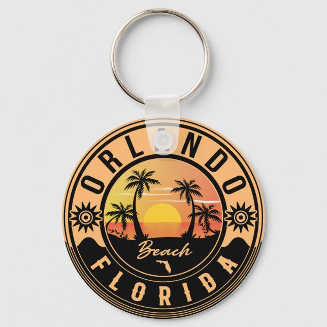 Llavero Orlando Florida Tropical Retro Sunset Souvenirs (Anverso)