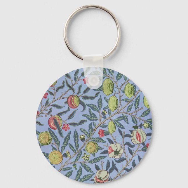 Llavero Ornamento azul de William Morris Fruit Pomegranate (Anverso)
