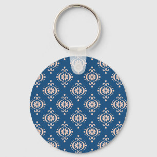 Llavero Ornamento de Damasco de Folclore Geométrico Ikat