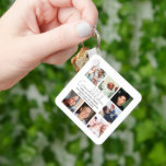 Llavero Ornamento de vidrio de Collage de fotos para nieto<br><div class="desc">El único ornamento de collage de fotos de nietos de 7 años es el regalo perfecto para cualquier abuelo,  con un texto que dice 'NIÑOS GRANDES HAGAN EL MUNDO GRAND' seguido de sus nombres.</div>