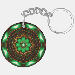 Llavero Ornamento del fractal verde