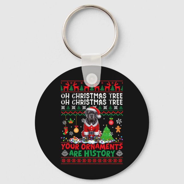 Llavero Ornamentos de árbol de navidad son historia suéter (Anverso)