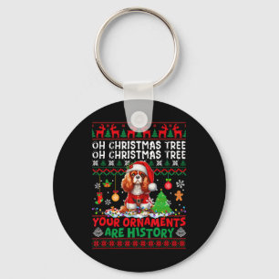 Llavero Ornamentos navideños son historia Cavalier King Ch