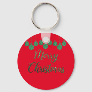 Llavero Ornamentos verdes - Feliz Navidad