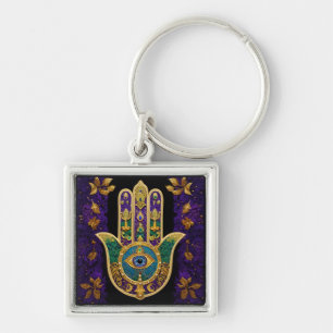 Llavero Ornate Gold Third Eye Hamsa