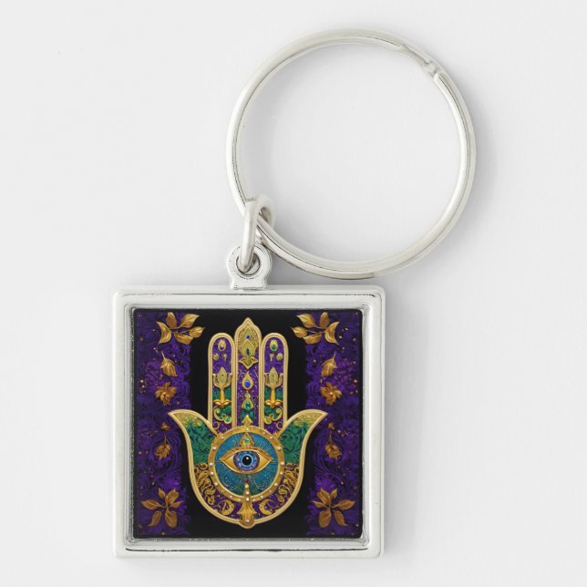 Llavero Ornate Gold Third Eye Hamsa (Frente)