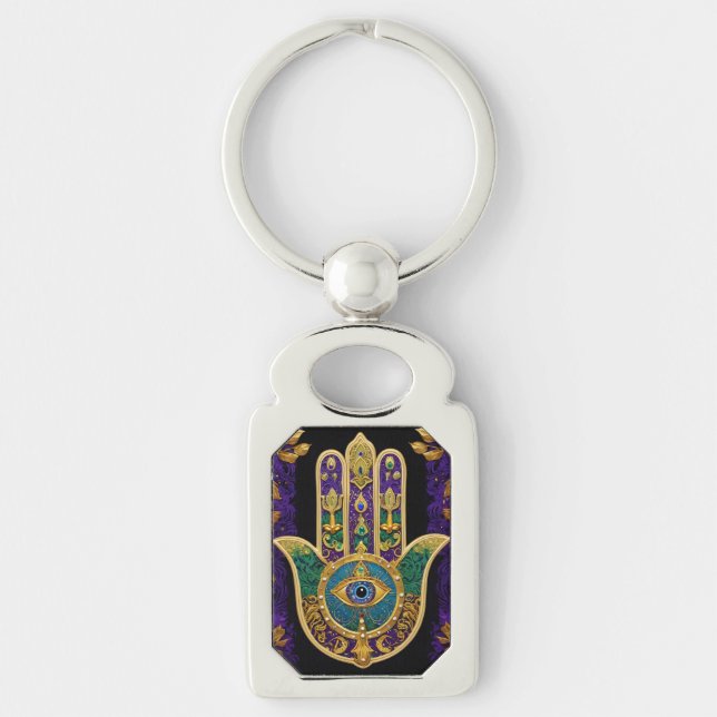Llavero  Ornate Gold Third Eye Hamsa (Anverso)