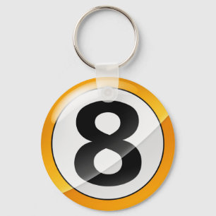 Llavero Oro del número 8