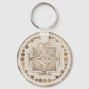 Llavero Oro del pastel de Sri Yantra/de Sri Chakra
