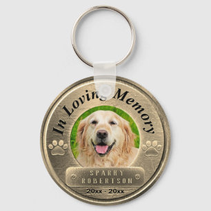 Llavero Oro en memoria del perro personalizado