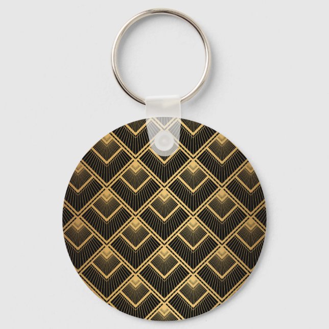 Llavero Oro negro Art Deco: geométrico (Anverso)