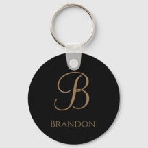 Oro Negro Nombre Personalizado y Monograma
